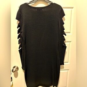 Black Long Sleeved Ribbed Dress: Jennifer Lopez Women’s Size Large